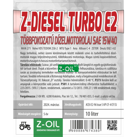 Z-DIESEL TURBO E2 15W40 10L