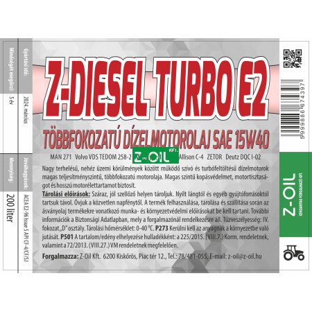 Z-DIESEL TURBO E2 15W40 200L